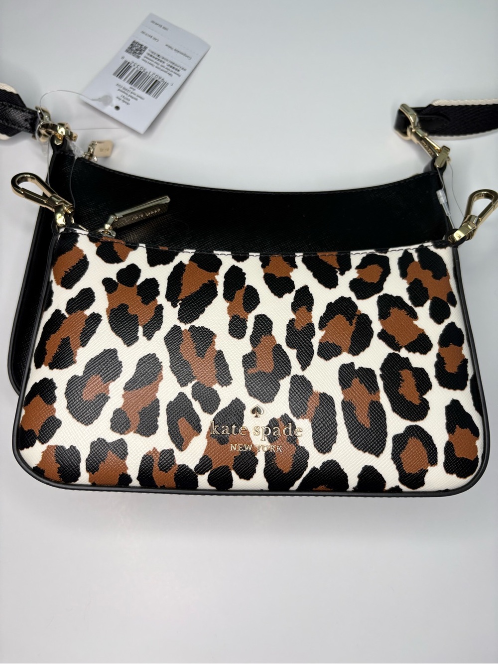 NWT Kate Spade Duet Leopard Small Crossbody Bag - 3-in-1 Set Black Multi - Picture 4 of 16